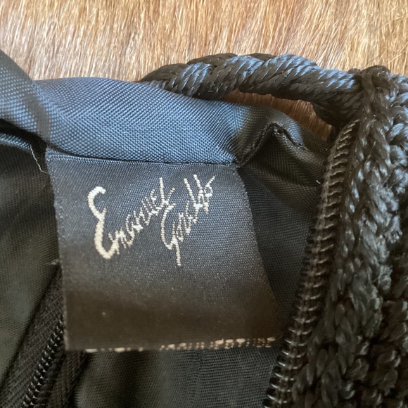 Emanuel Geraldo Black Crochet Wood Bead Boho Handbag - Picture 8 of 8